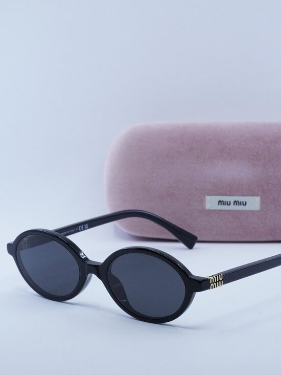 Miu Miu MU04ZS 1AB5S0 Oval Women Sunglasses - Black/Grey main image 14